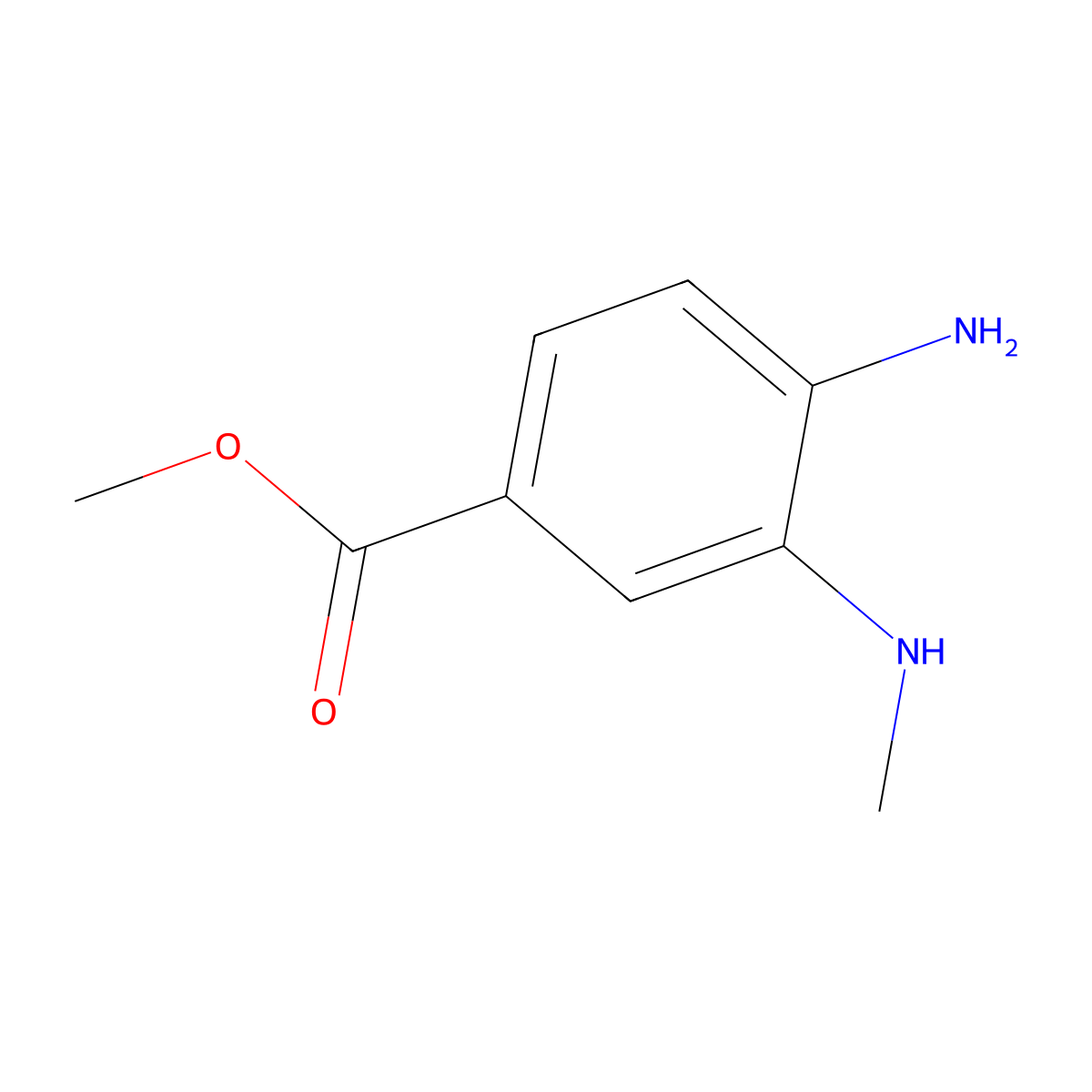 Methyl 4-amino-3-(methylamino)benzoate molecular structure, CAS 616224-38-5