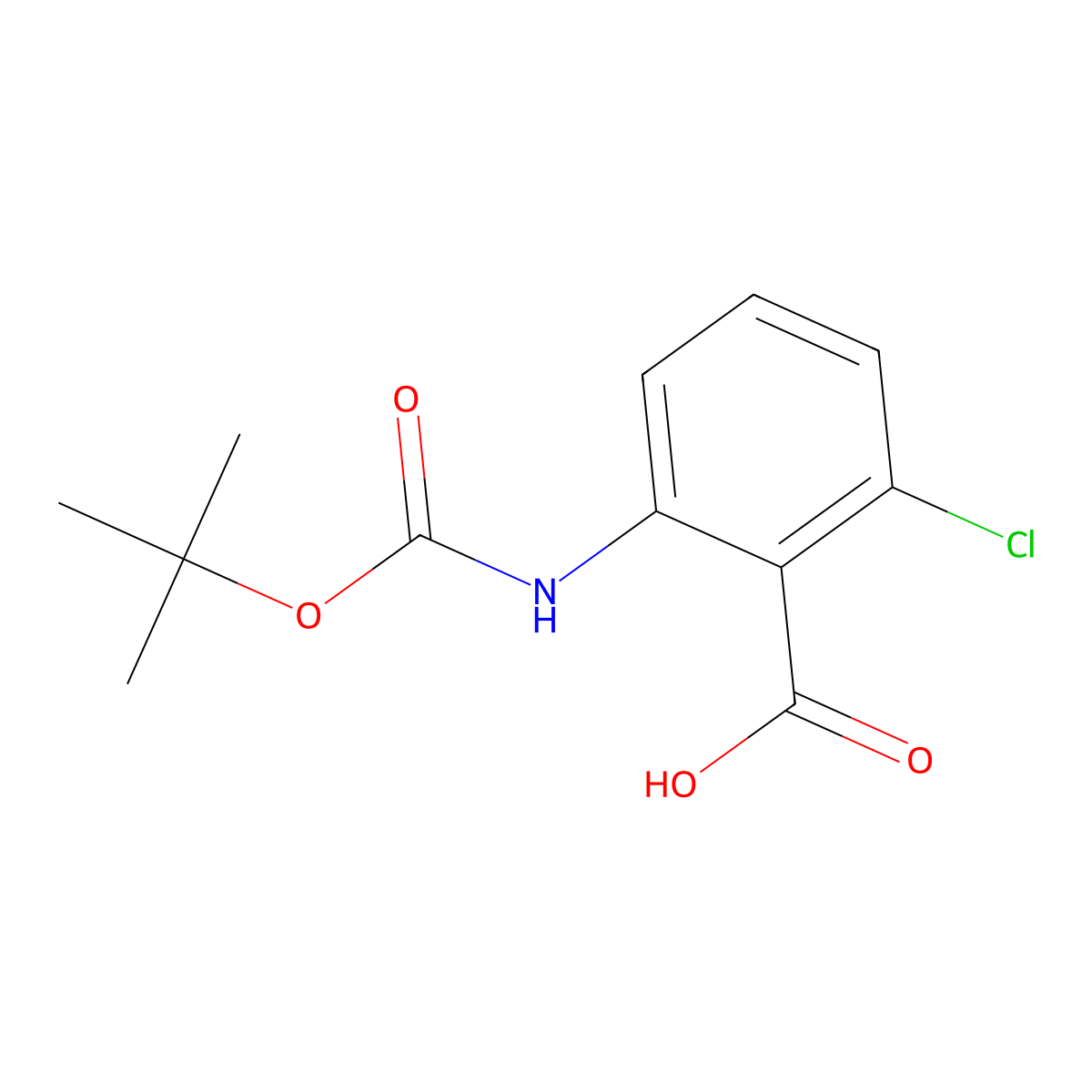 2-{[(Tert-butoxy)carbonyl]amino}-6-chlorobenzoic acid molecular structure, CAS 616224-61-4