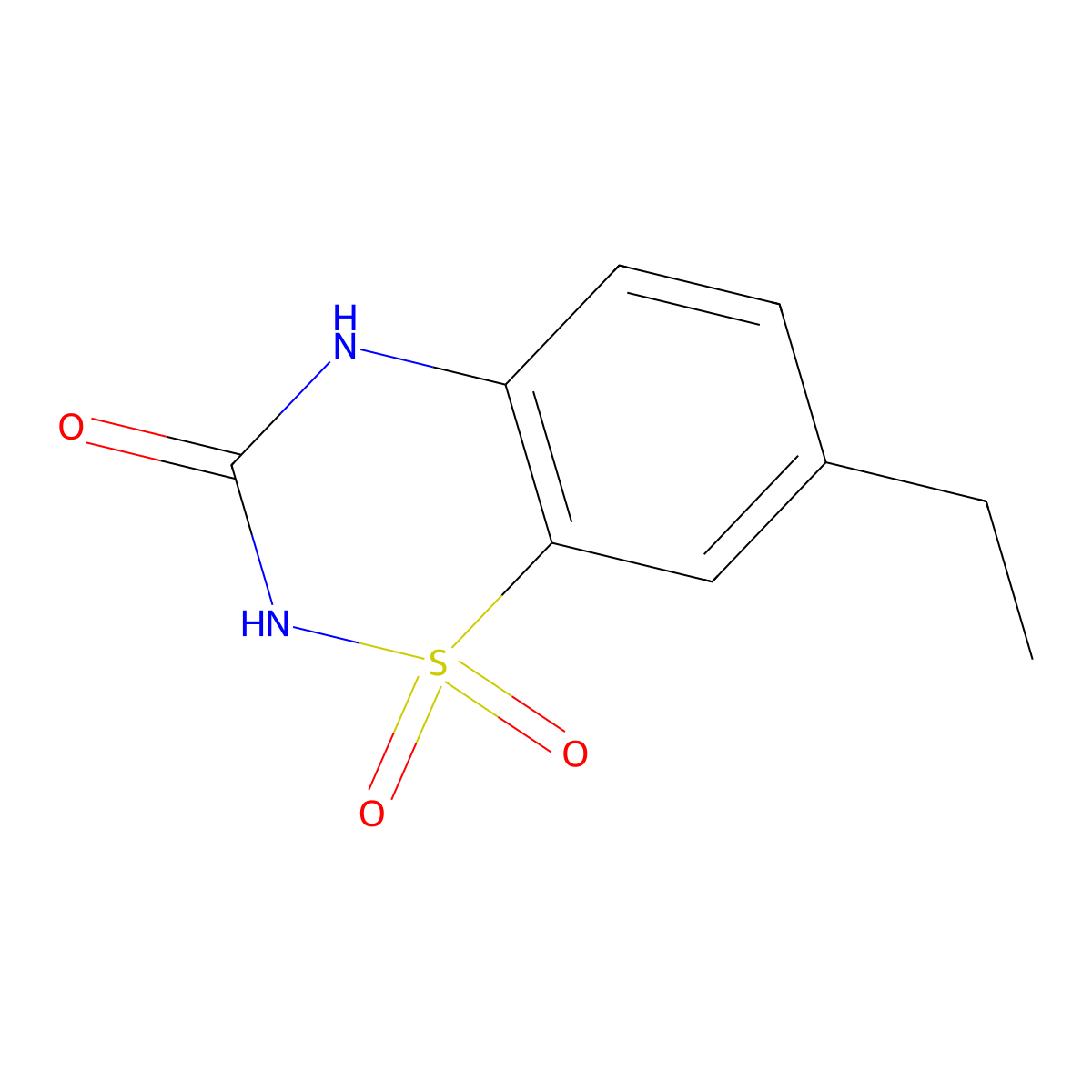 2H-1,2,4-Benzothiadiazin-3(4H)-one,7-ethyl-,1,1-dioxide(9CI) molecular structure, CAS 616224-75-0
