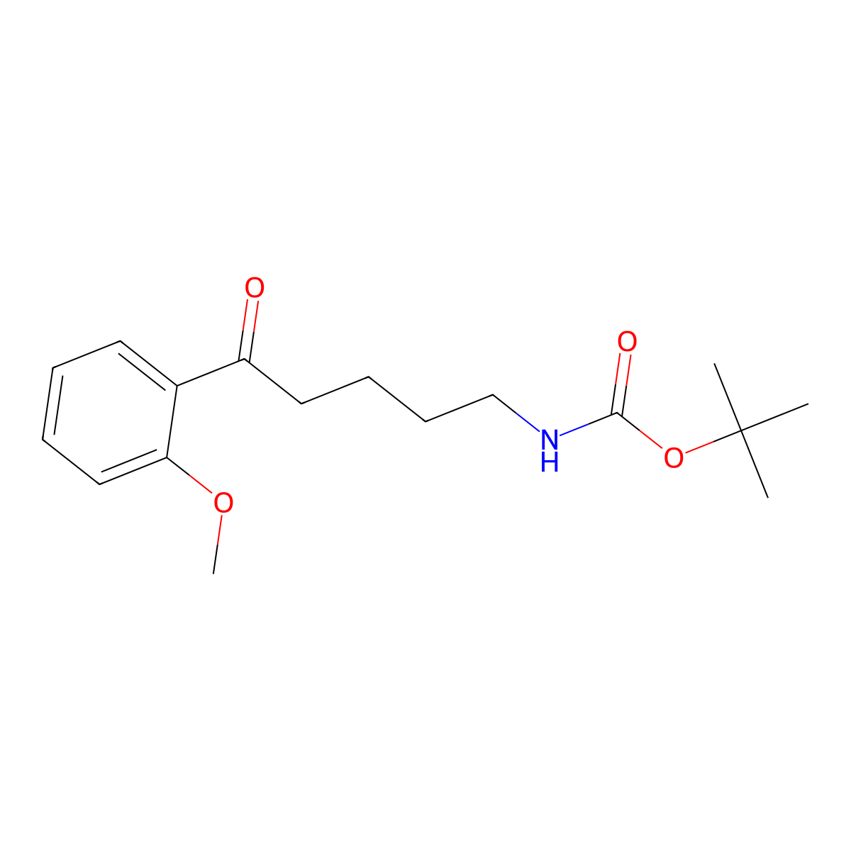 5-(N-Boc-amino)-2'-methoxypentanophenone molecular structure, CAS 616226-77-8