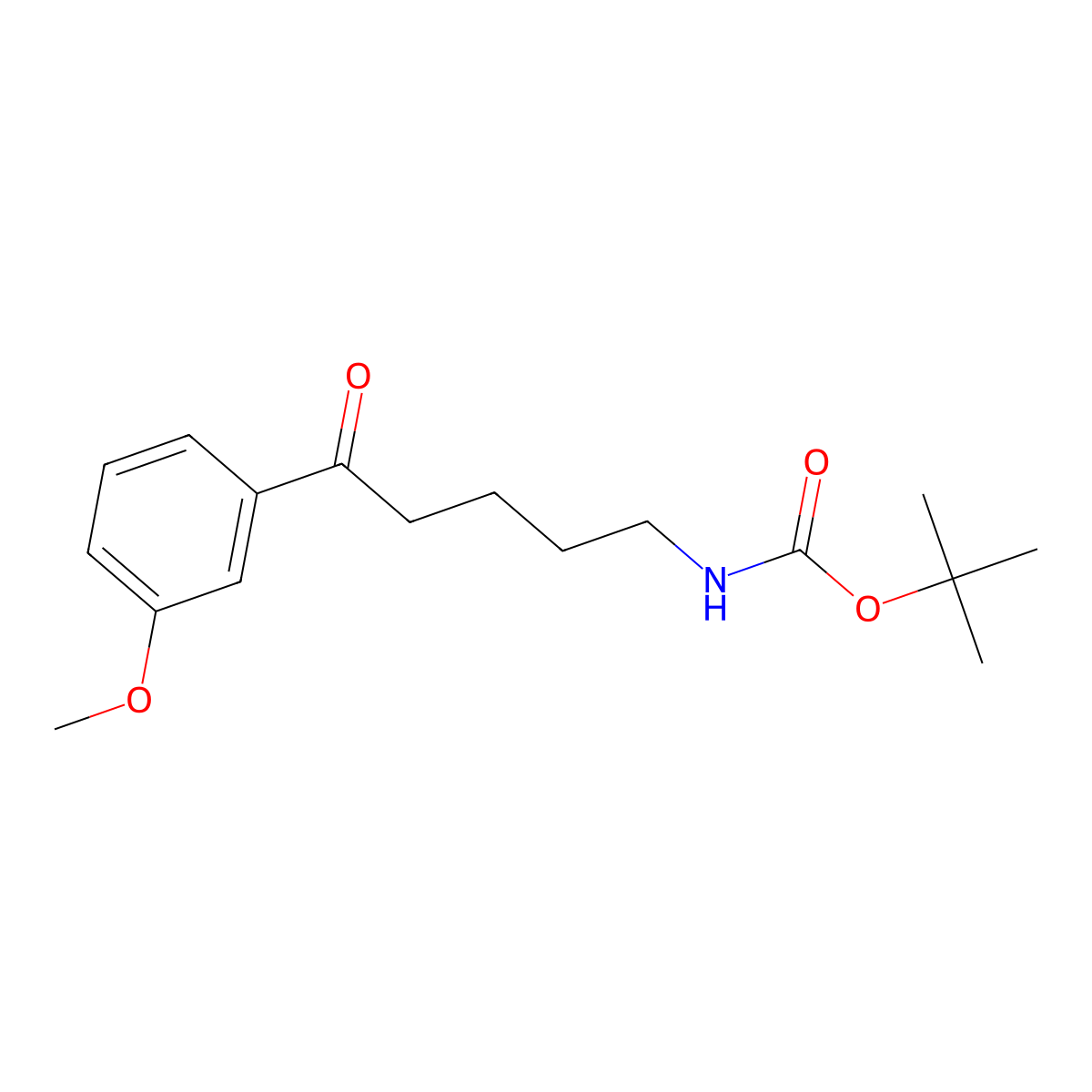 5-(N-Boc-amino)-3'-methoxypentanophenone molecular structure, CAS 616226-78-9