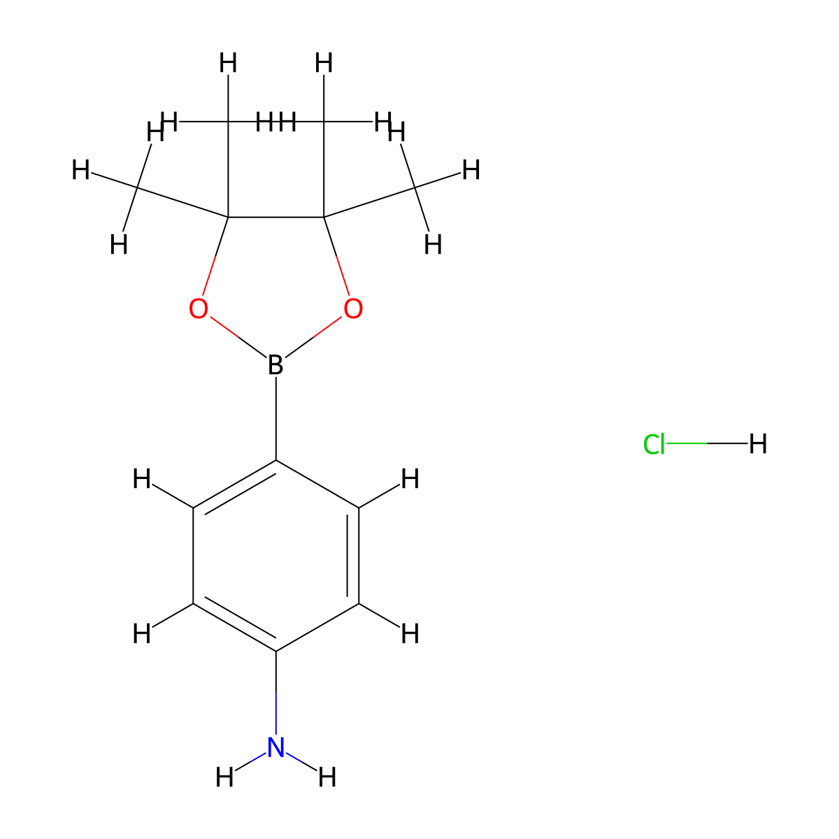 4-(4,4,5,5-Tetramethyl-1,3,2-dioxaborolan-2-yl)aniline hydrochloride molecular structure, CAS 616227-14-6