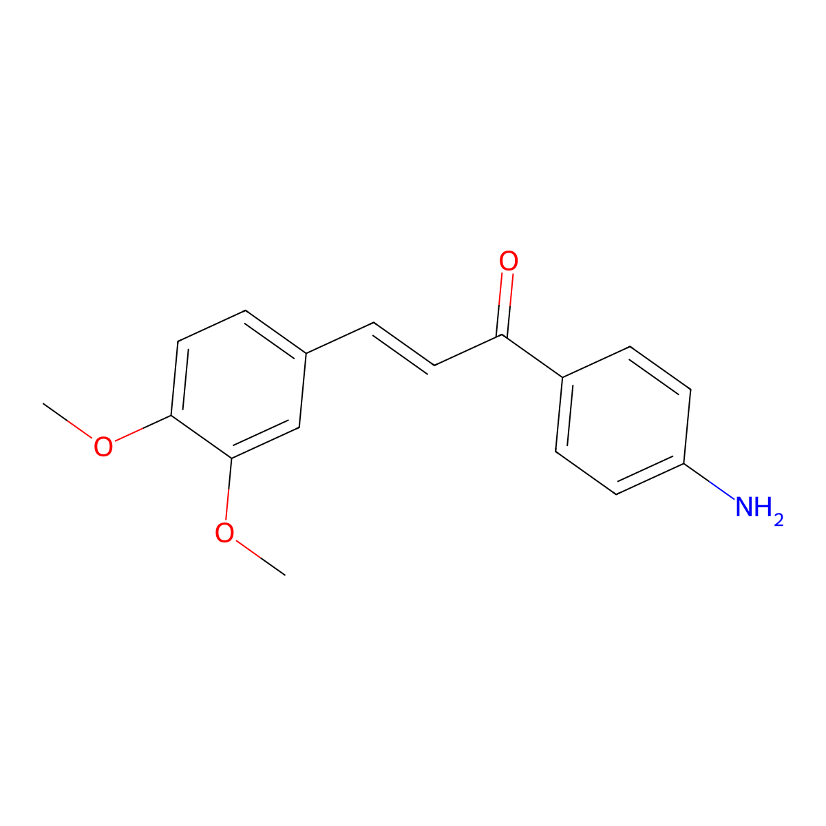 (2E)-1-(4-aminophenyl)-3-(3,4-dimethoxyphenyl)prop-2-en-1-one molecular structure, CAS 616232-04-3