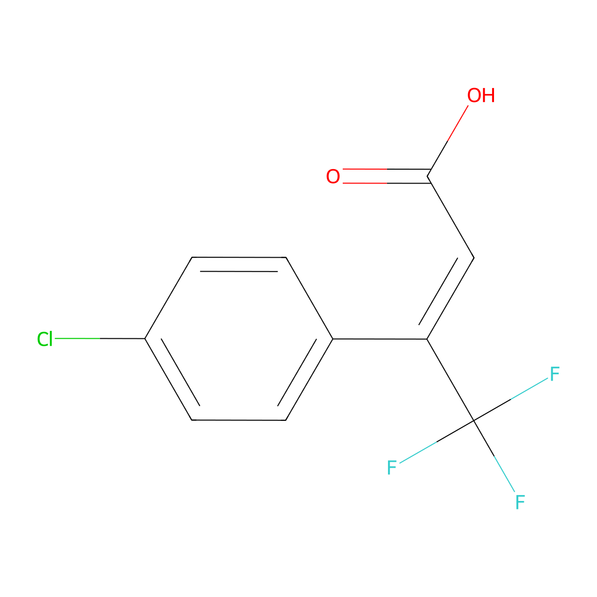 (2E)-3-(4-chlorophenyl)-4,4,4-trifluorobut-2-enoic acid molecular structure, CAS 616235-22-4