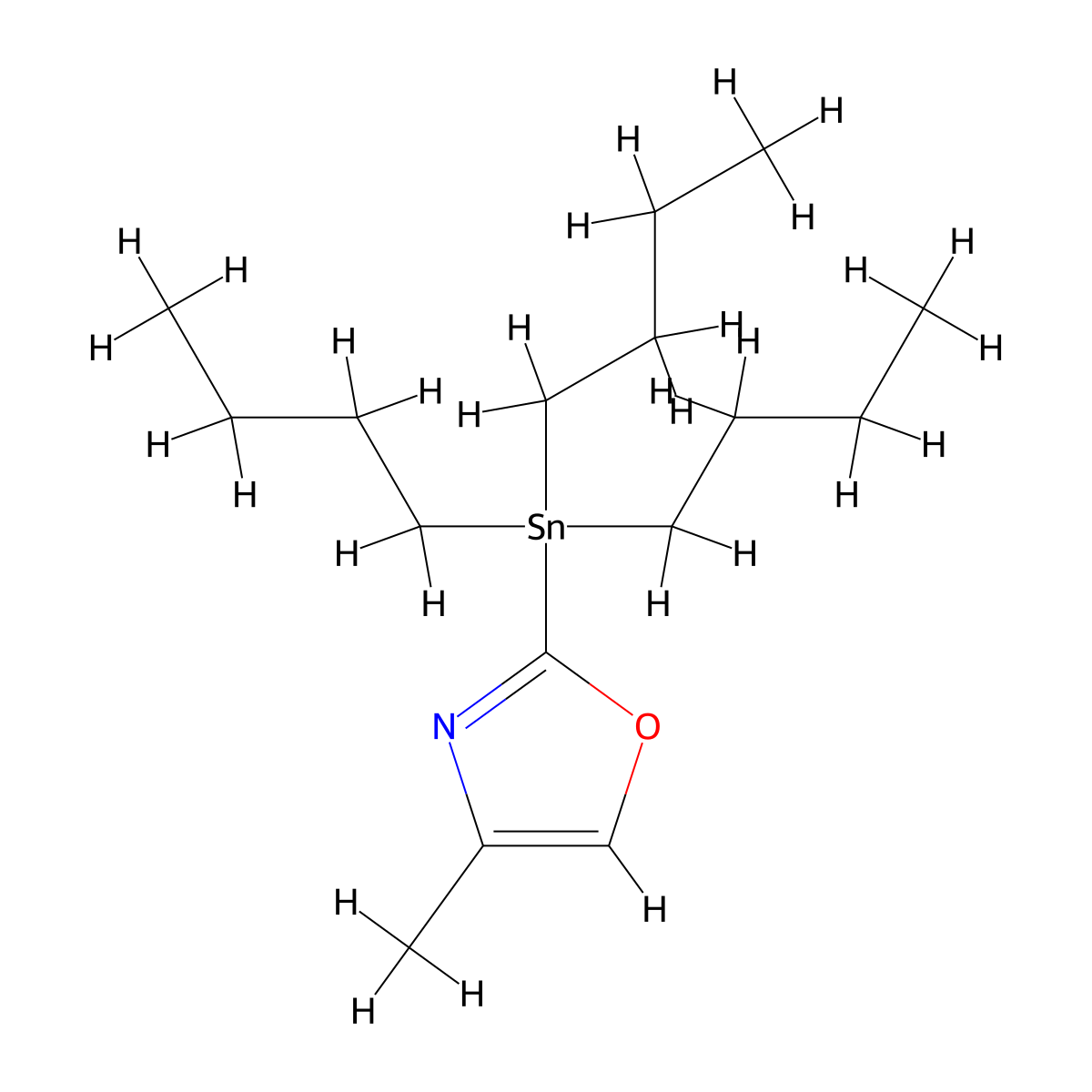 4-Methyl-2-(tributylstannyl)-1,3-oxazole molecular structure, CAS 616239-57-7