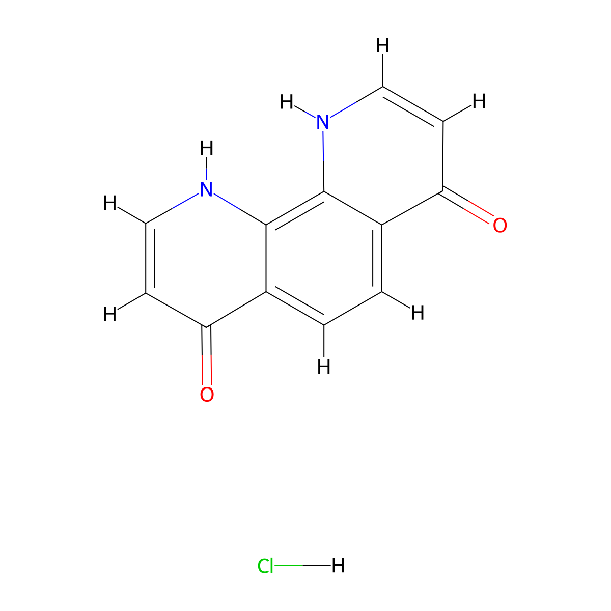1,10-Dihydro-1,10-phenanthroline-4,7-dione--hydrogen chloride (1/1) molecular structure, CAS 61626-11-7