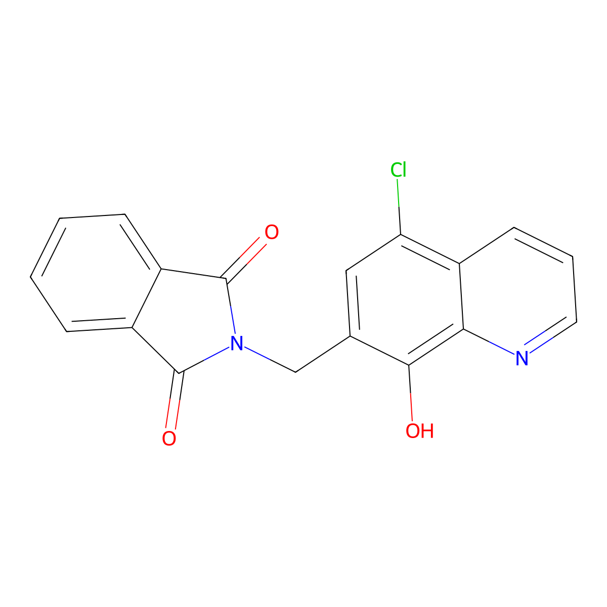 1H-Isoindole-1,3(2H)-dione, 2-[(5-chloro-8-hydroxy-7-quinolinyl)methyl]- molecular structure, CAS 61627-00-7