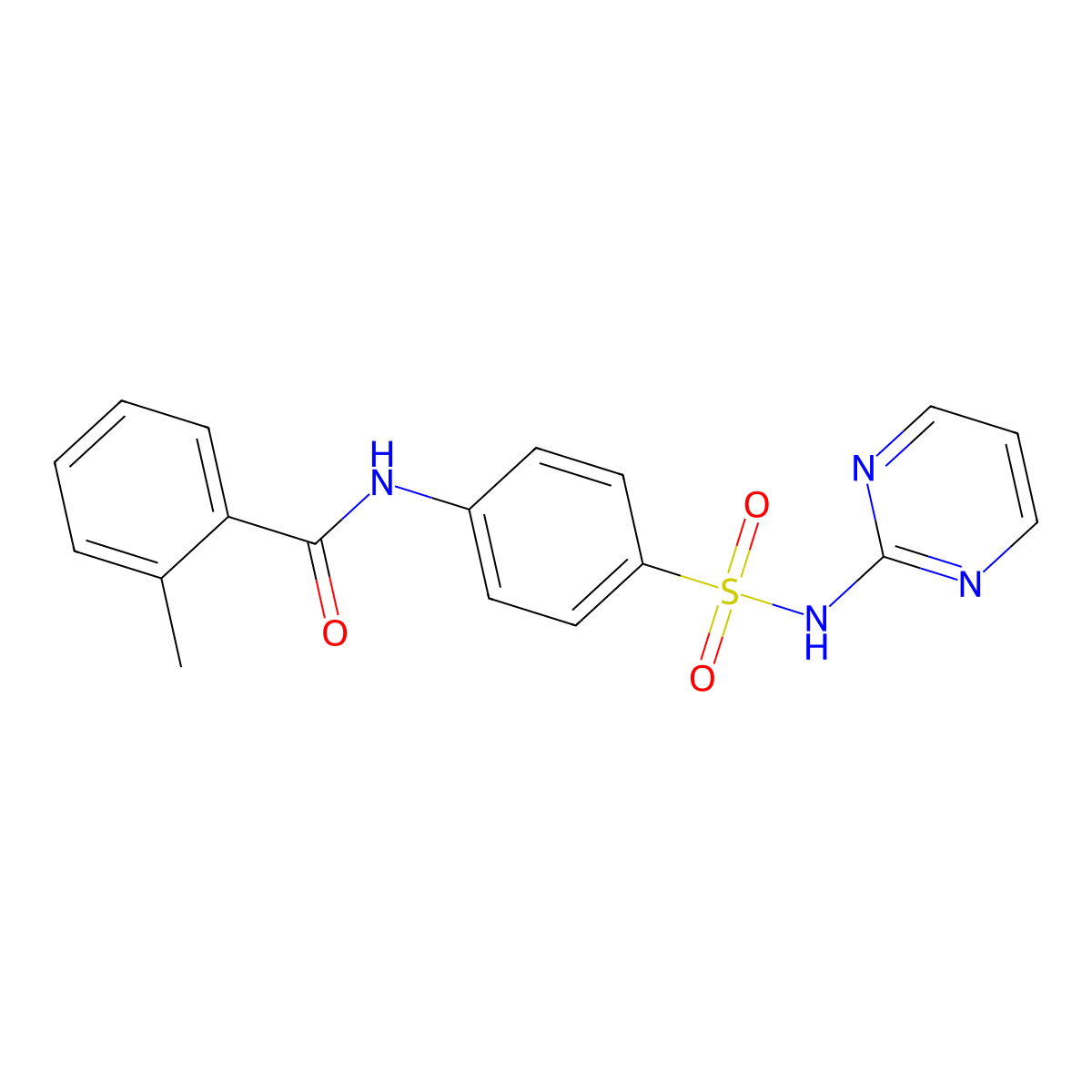 2-Methyl-N-[4-(pyrimidin-2-ylsulfamoyl)-phenyl]-benzamide molecular structure, CAS 6163-10-6