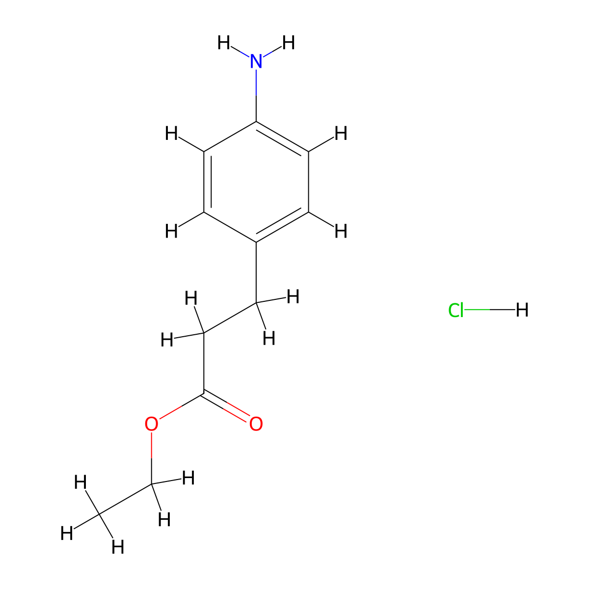 Ethyl 3-(4-aminophenyl)propanoate hydrochloride molecular structure, CAS 61630-01-1