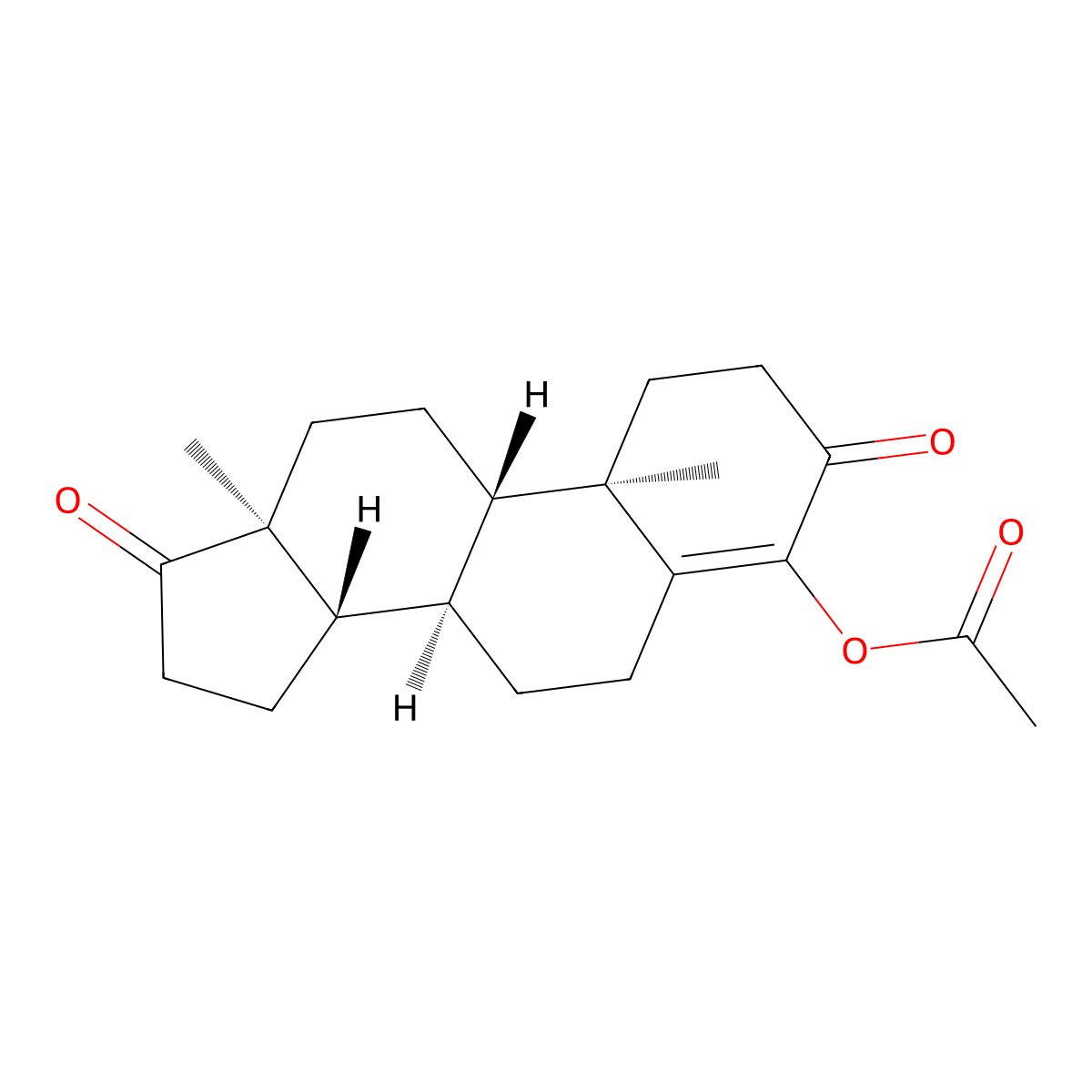 4-Acetoxy-4-androstene-3,17-dione molecular structure, CAS 61630-32-8