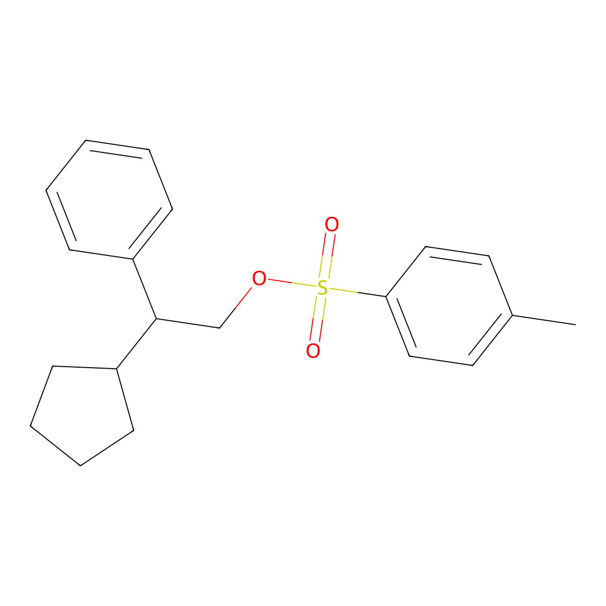 2-Cyclopentyl-2-phenylethyl 4-methylbenzene-1-sulfonate molecular structure, CAS 61636-64-4