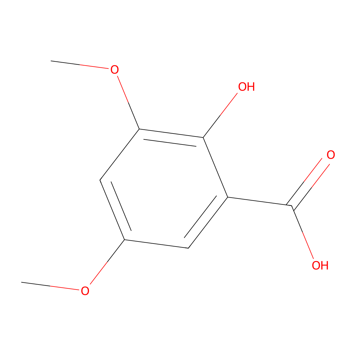 3,5-Dimethoxysalicylic acid molecular structure, CAS 61637-60-3