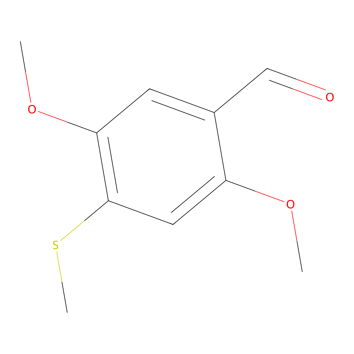 2,5-Dimethoxy-4-(methylsulfanyl)benzaldehyde molecular structure, CAS 61638-04-8