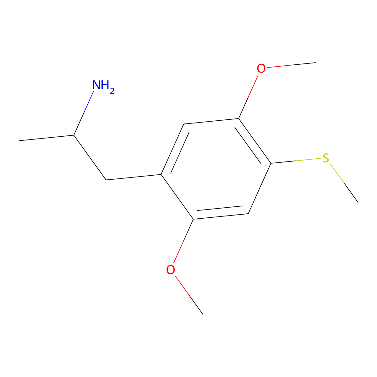 2,5-Dimethoxy-4-methylthioamphetamine molecular structure, CAS 61638-07-1