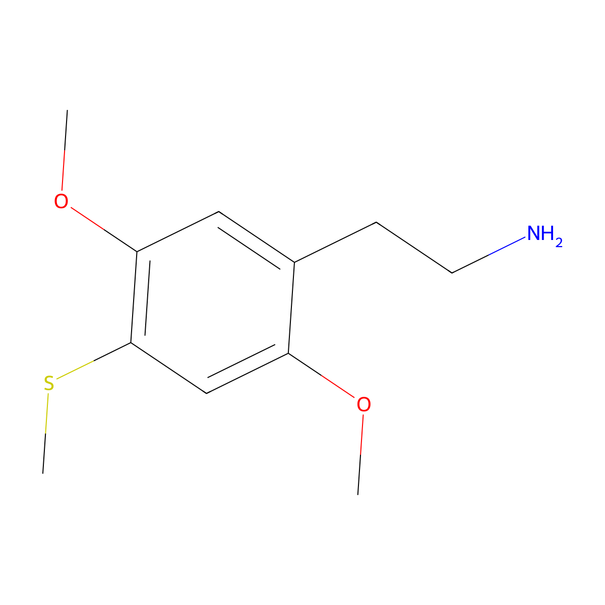 2,5-Dimethoxy-4-methylthiophenethylamine molecular structure, CAS 61638-09-3