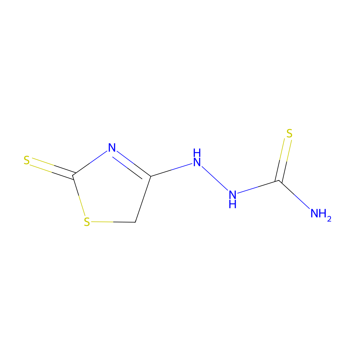 (E)-2-(2-thioxothiazolidin-4-ylidene)hydrazinecarbothioamide molecular structure, CAS 6164-19-8