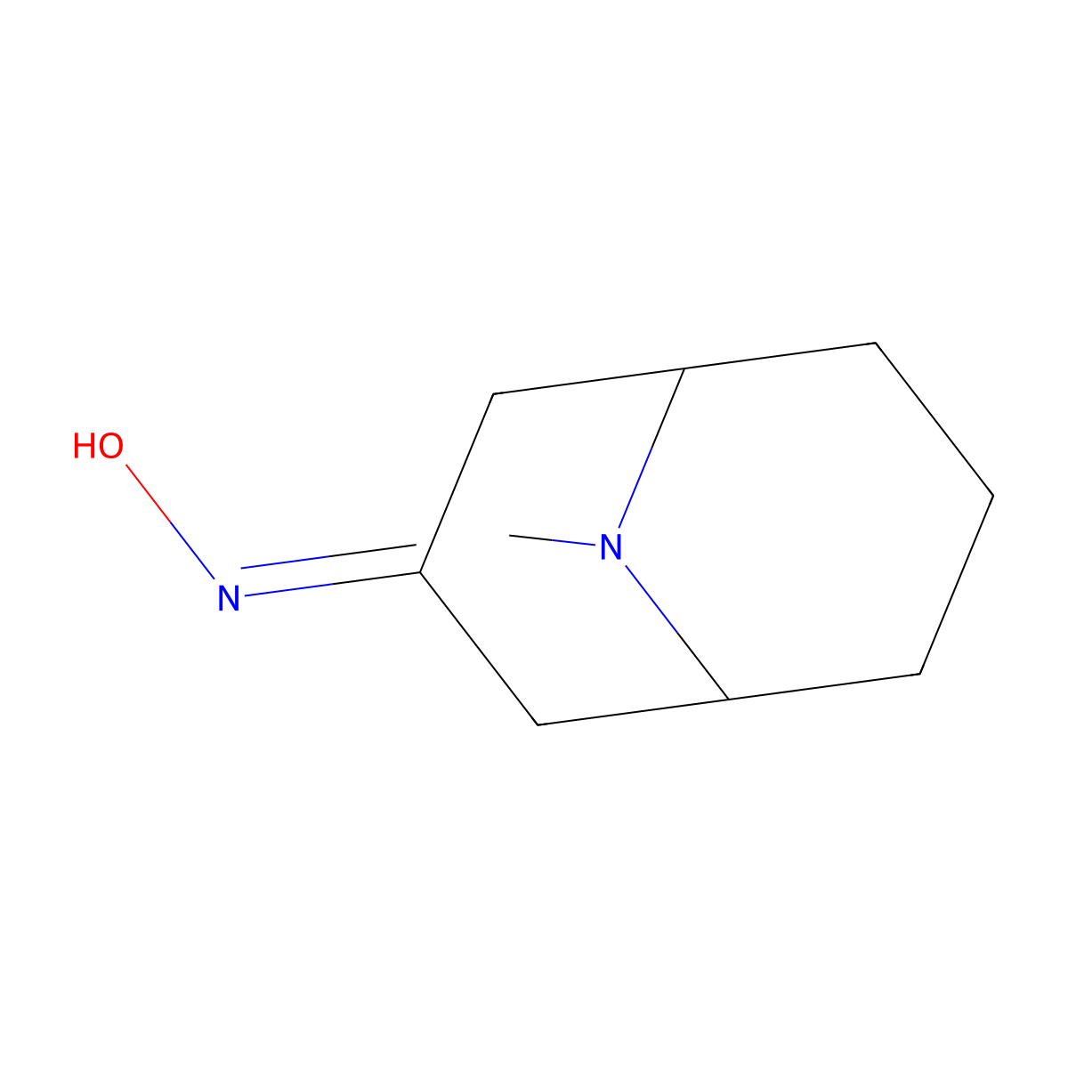 9-Methyl-9-azabicyclo[3.3.1]nonan-3-one oxime molecular structure, CAS 6164-67-6