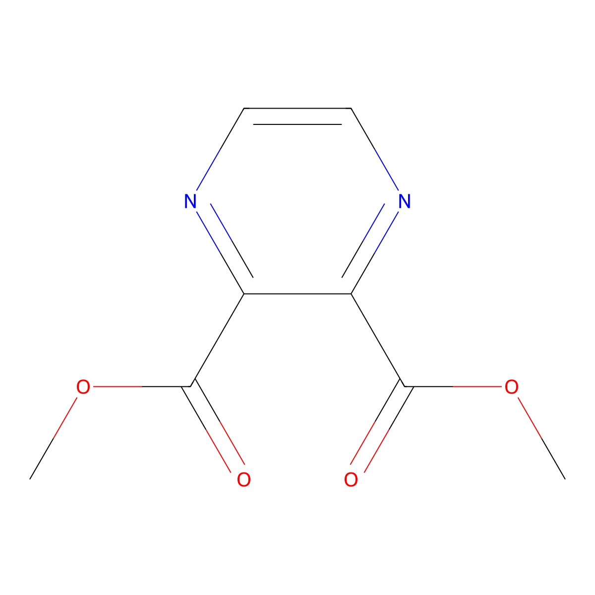 Dimethyl 2,3-pyrazinedicarboxylate molecular structure, CAS 6164-77-8