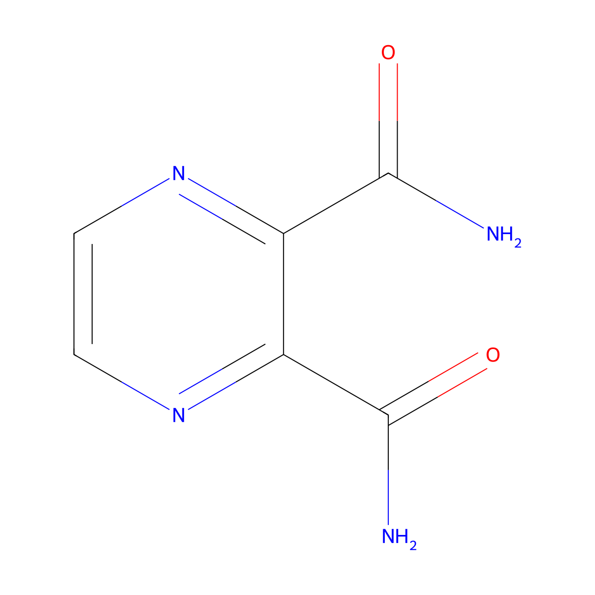 Pyrazine-2,3-dicarboxamide molecular structure, CAS 6164-78-9