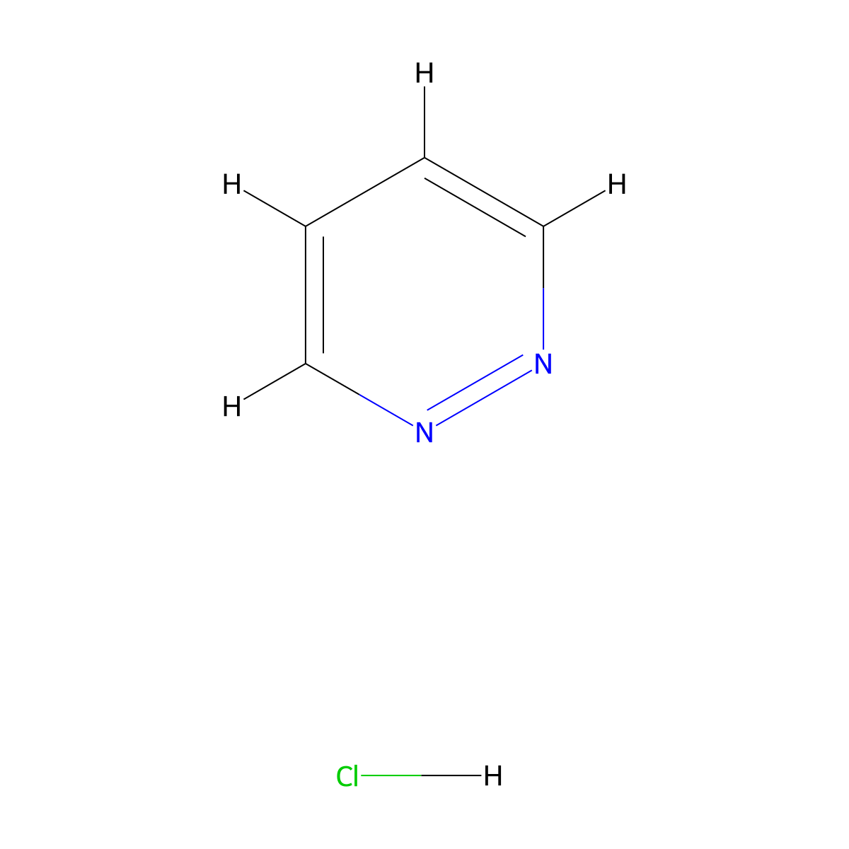 Pyridazine hydrochloride molecular structure, CAS 6164-80-3