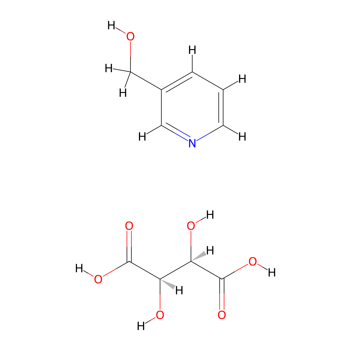Nicotinyl Alcohol Tartrate molecular structure, CAS 6164-87-0