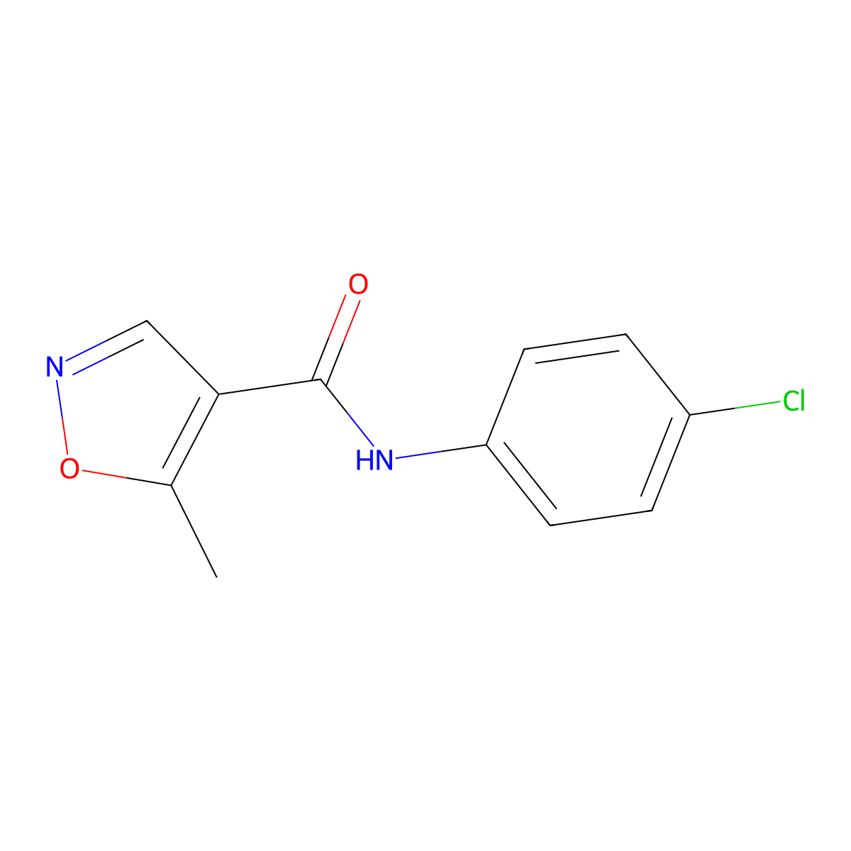 N-(4-chlorophenyl)-5-methyl-1,2-oxazole-4-carboxamide molecular structure, CAS 61643-17-2
