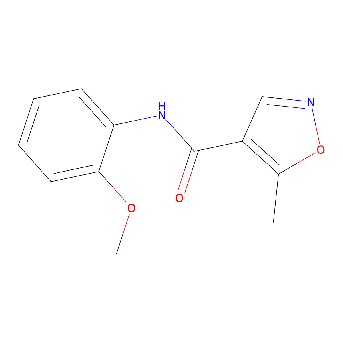 N-(2-methoxyphenyl)-5-methyl-1,2-oxazole-4-carboxamide molecular structure, CAS 61643-29-6