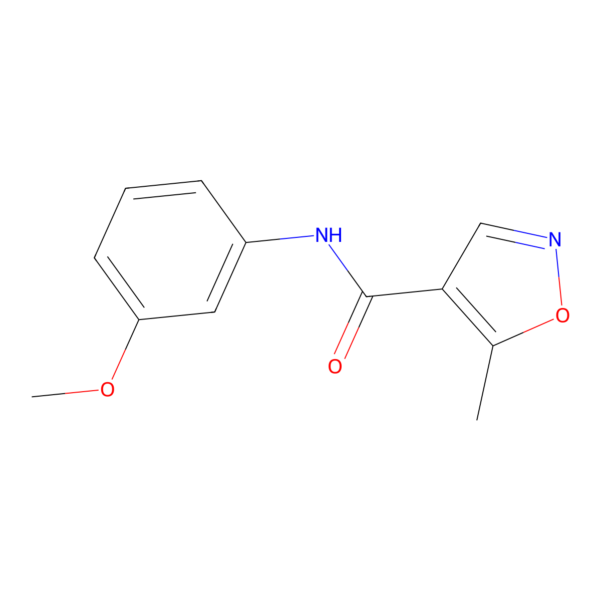 N-(3-methoxyphenyl)-5-methyl-1,2-oxazole-4-carboxamide molecular structure, CAS 61643-30-9