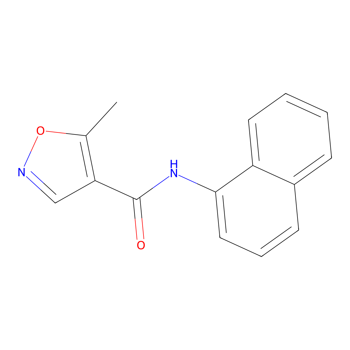 5-methyl-N-(1-naphthyl)-4-isoxazolecarboxamide molecular structure, CAS 61643-35-4