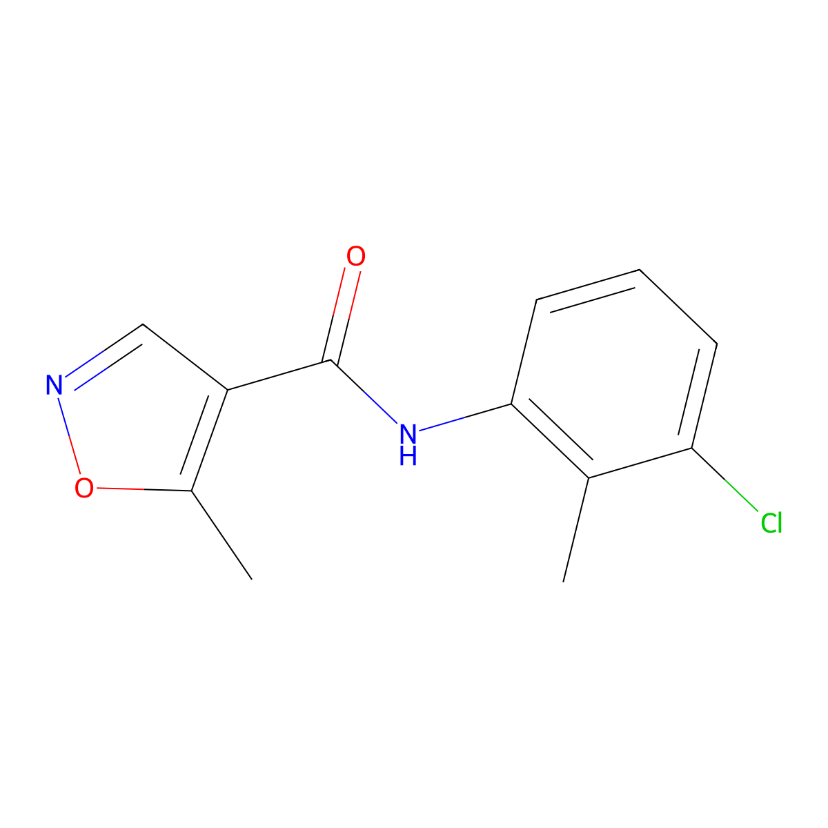 N-(3-chloro-2-methylphenyl)-5-methyl-1,2-oxazole-4-carboxamide molecular structure, CAS 61643-36-5