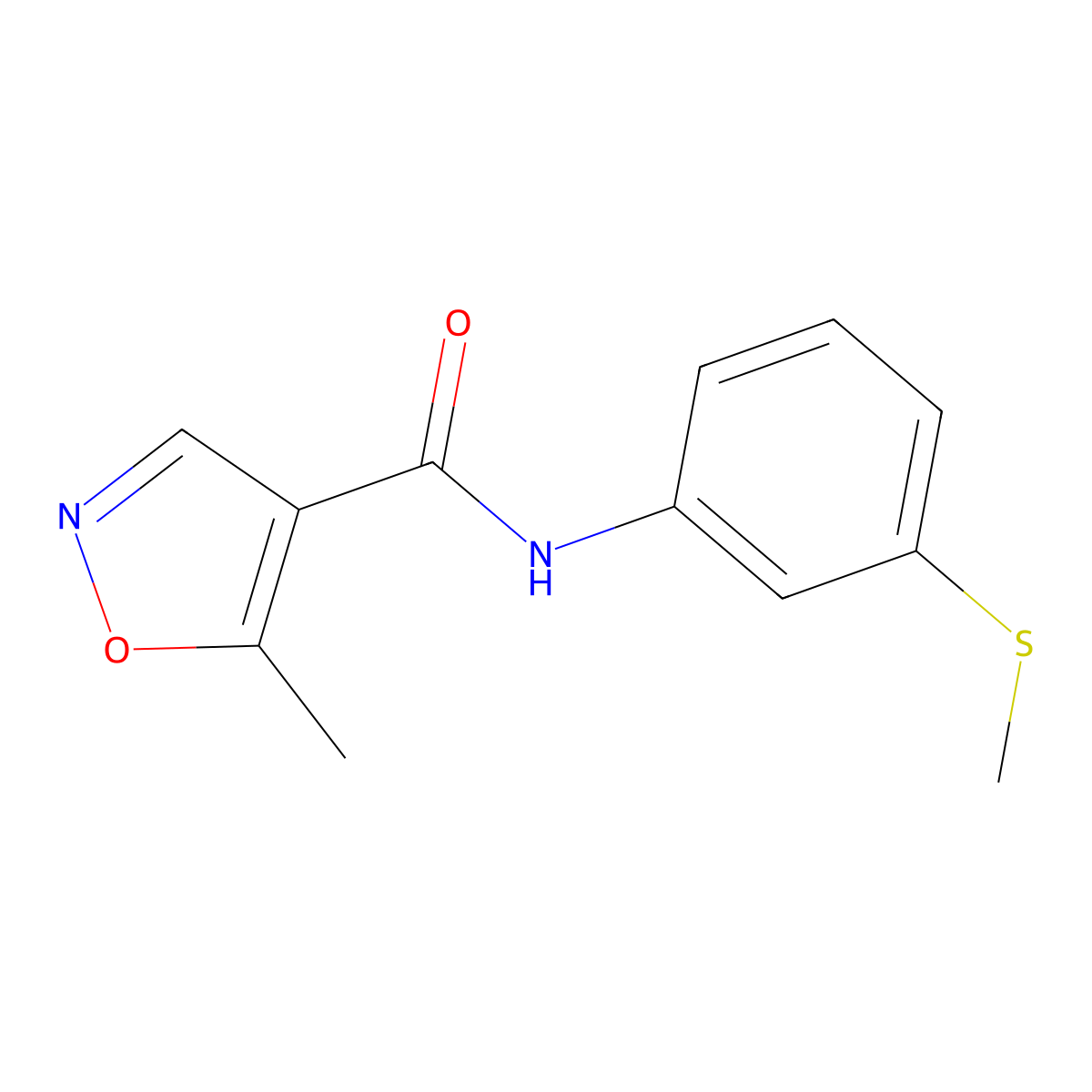5-Methyl-N-[3-(methylsulfanyl)phenyl]-1,2-oxazole-4-carboxamide molecular structure, CAS 61643-42-3