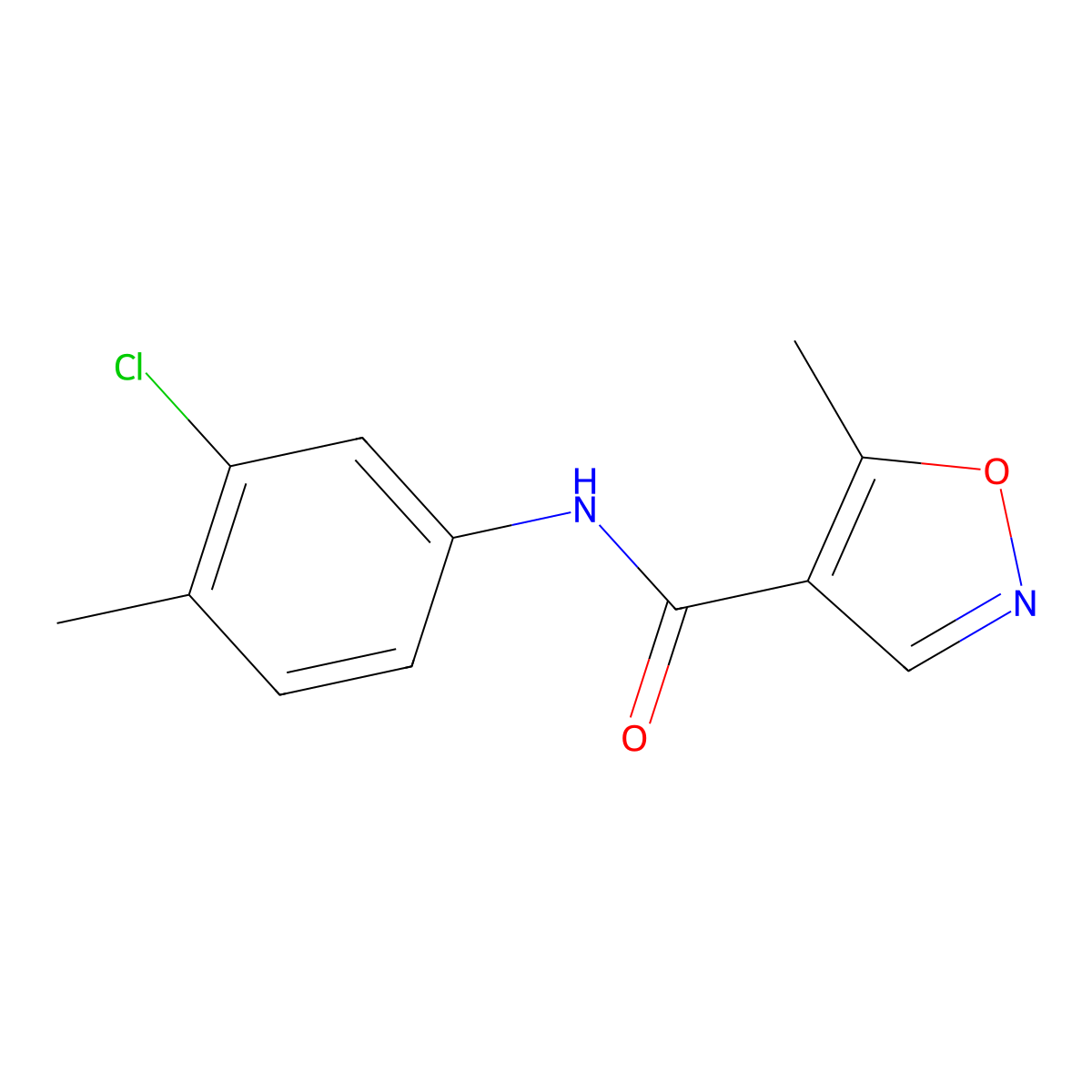 N-(3-Chloro-4-methylphenyl)-5-methyl-1,2-oxazole-4-carboxamide molecular structure, CAS 61643-43-4