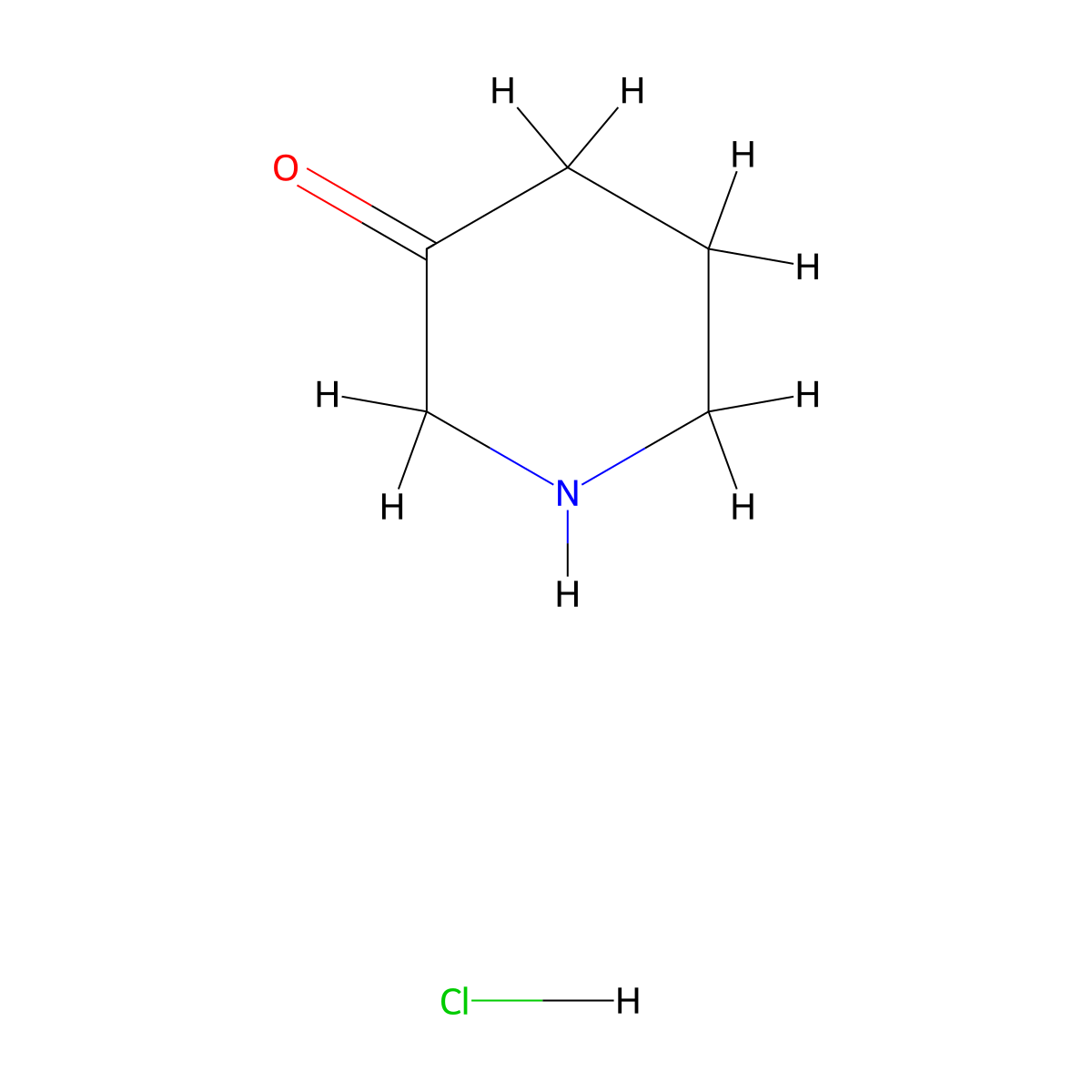 Piperidin-3-one hydrochloride molecular structure, CAS 61644-00-6
