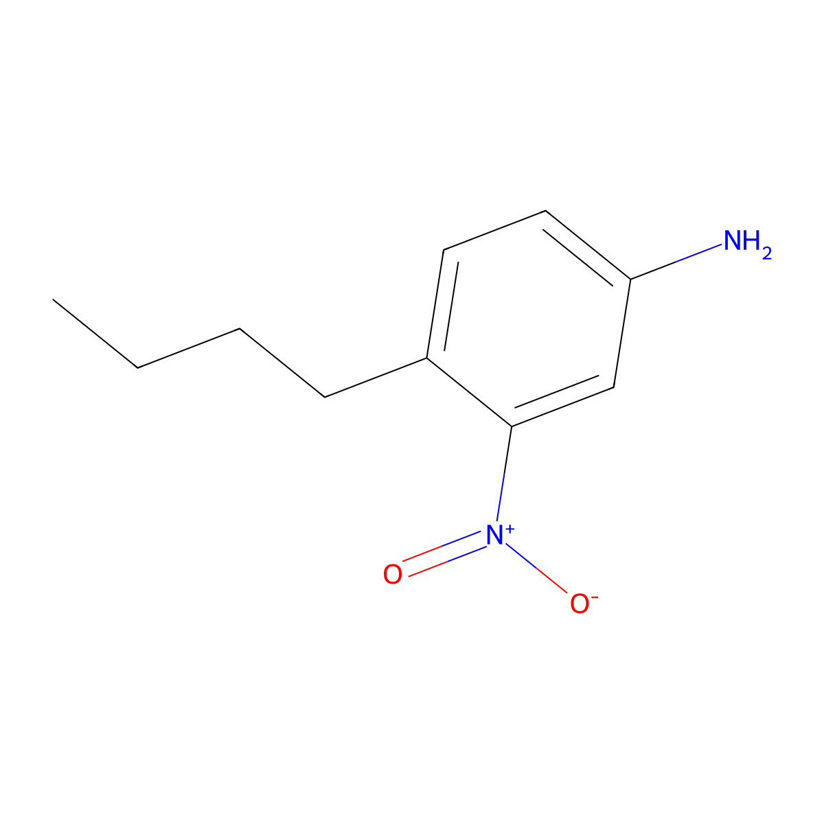 4-Butyl-3-nitroaniline molecular structure, CAS 61644-32-4