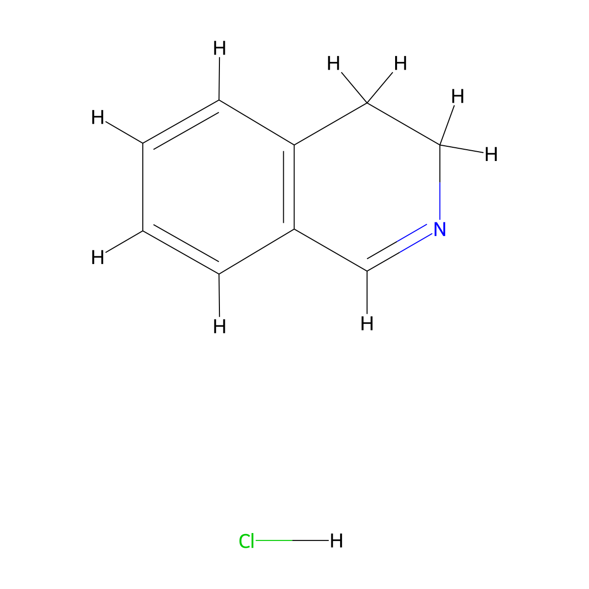 3,4-Dihydroisoquinoline--hydrogen chloride (1/1) molecular structure, CAS 61645-80-5