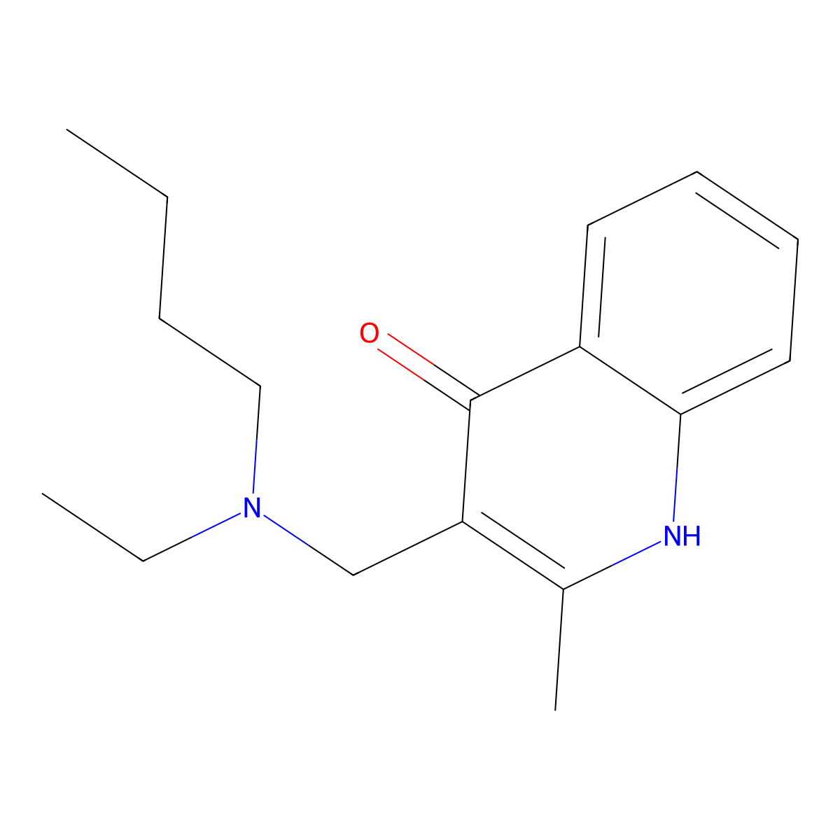 3-{[Butyl(ethyl)amino]methyl}-2-methyl-4-quinolinol molecular structure, CAS 6165-20-4