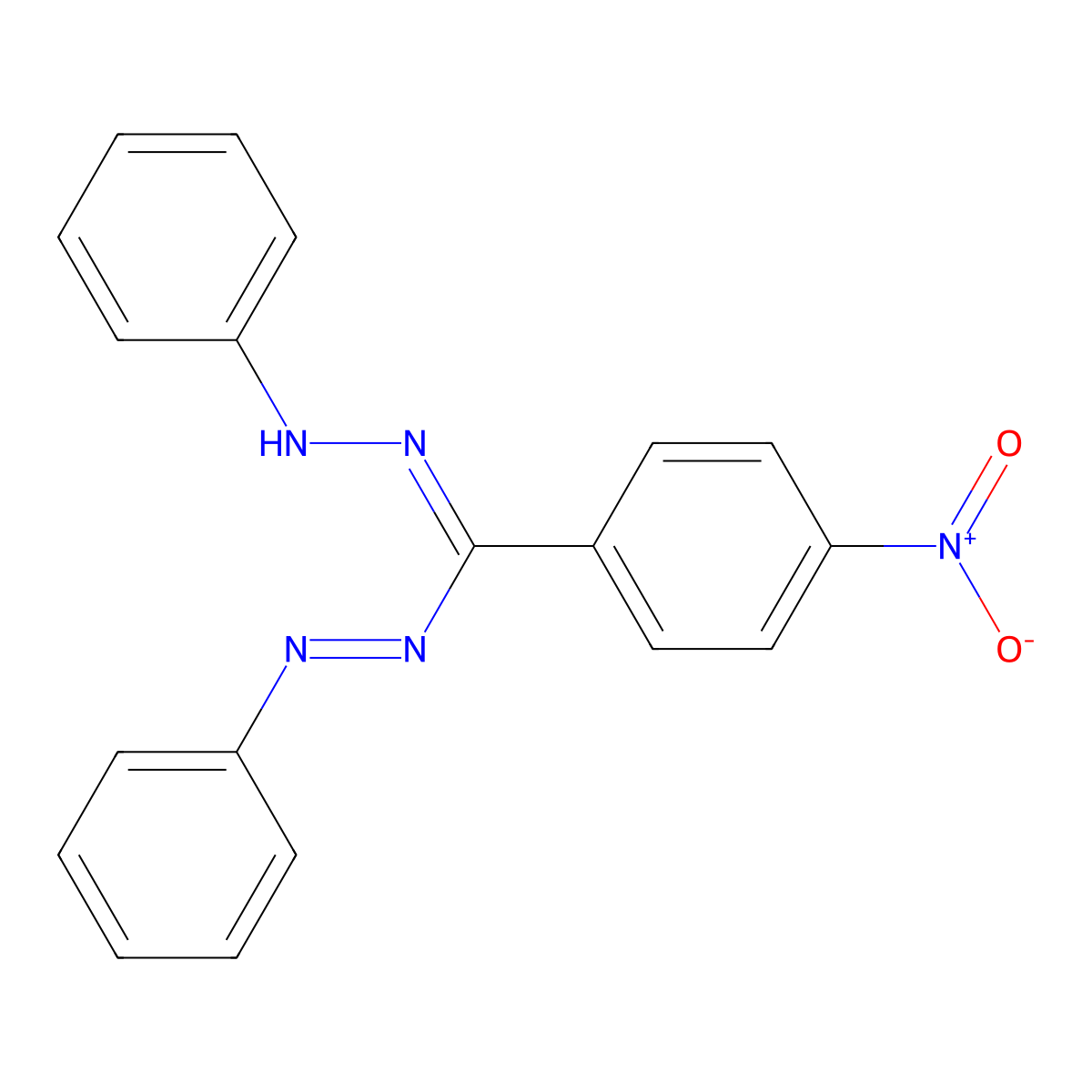 Diazene, [(4-nitrophenyl)(phenylhydrazono)methyl]phenyl- molecular structure, CAS 6165-65-7