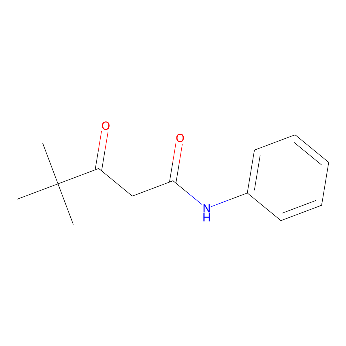 4,4-dimethyl-3-oxo-N-phenylpentanamide molecular structure, CAS 61652-71-9