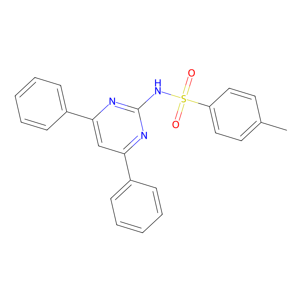 N-(4,6-Diphenylpyrimidin-2-yl)-4-methylbenzene-1-sulfonamide molecular structure, CAS 61654-10-2