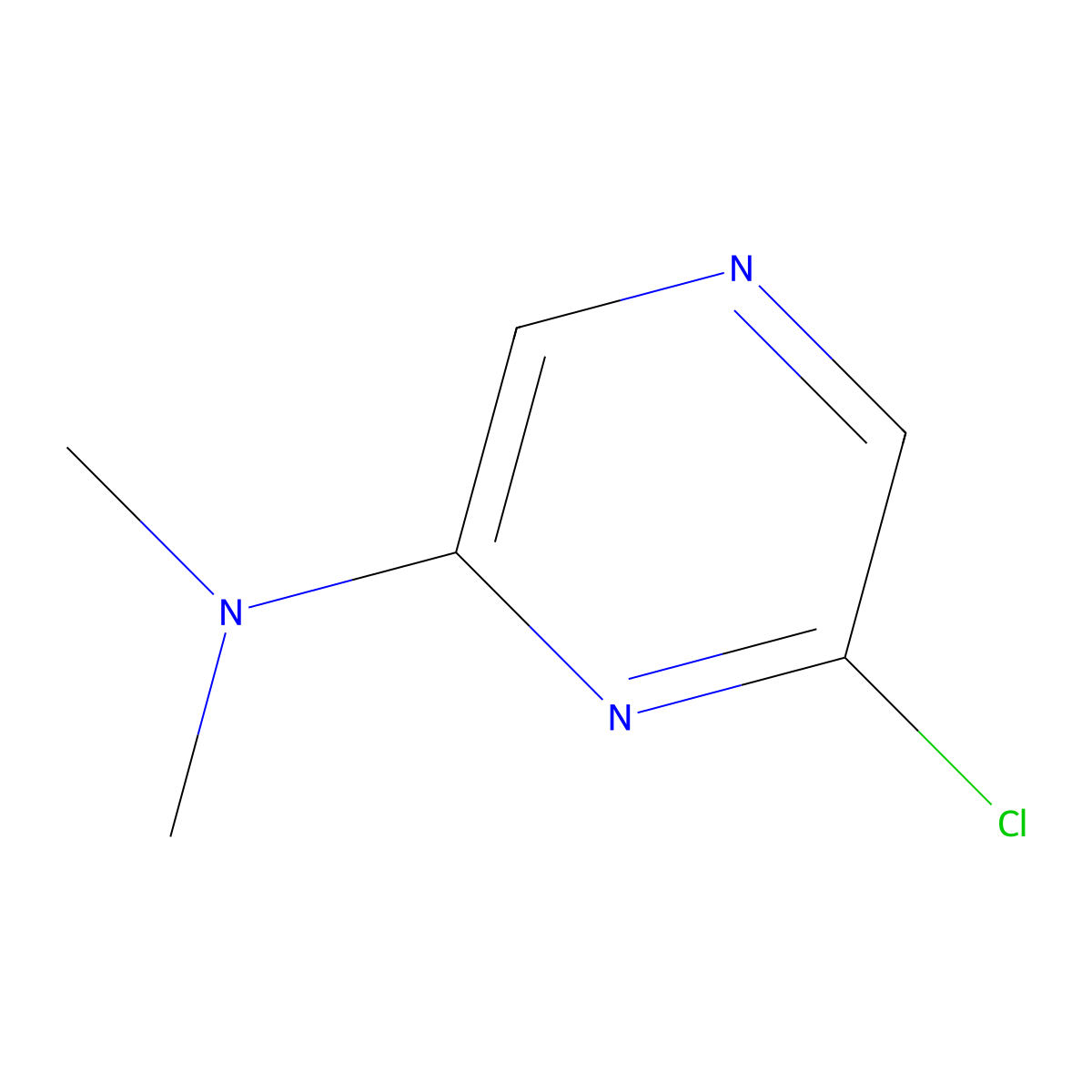 6-chloro-N,N-dimethylpyrazin-2-amine molecular structure, CAS 61655-72-9