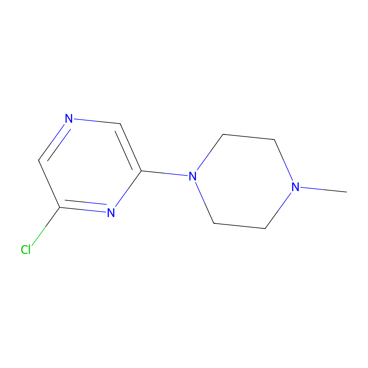 2-Chloro-6-(4-methylpiperazin-1-yl)pyrazine molecular structure, CAS 61655-77-4