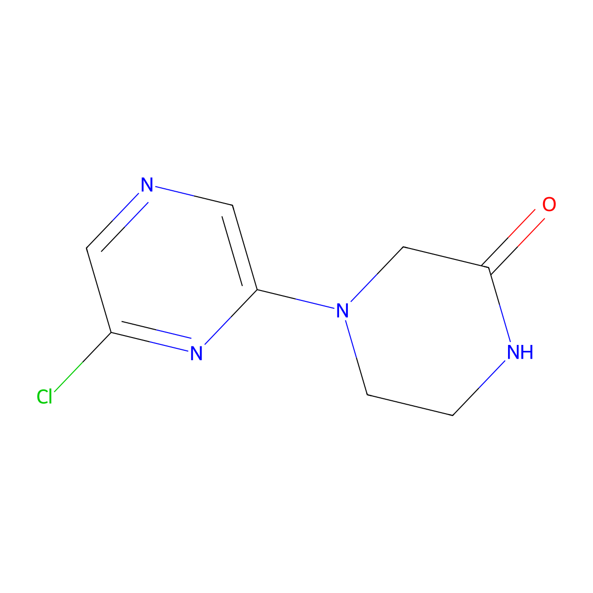4-(6-Chloropyrazin-2-yl)piperazin-2-one molecular structure, CAS 61655-86-5
