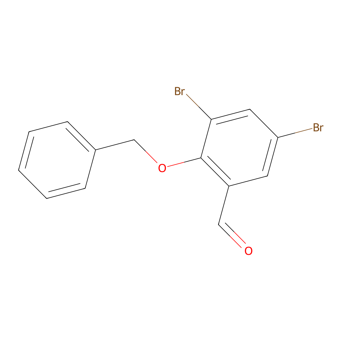 2-(Benzyloxy)-3,5-dibromobenzaldehyde molecular structure, CAS 61657-63-4