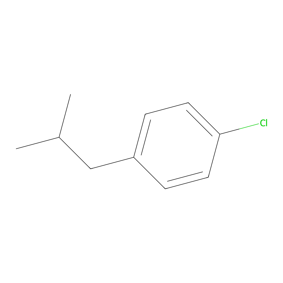 Benzene, 1-chloro-4-isobutyl- molecular structure, CAS 61658-88-6