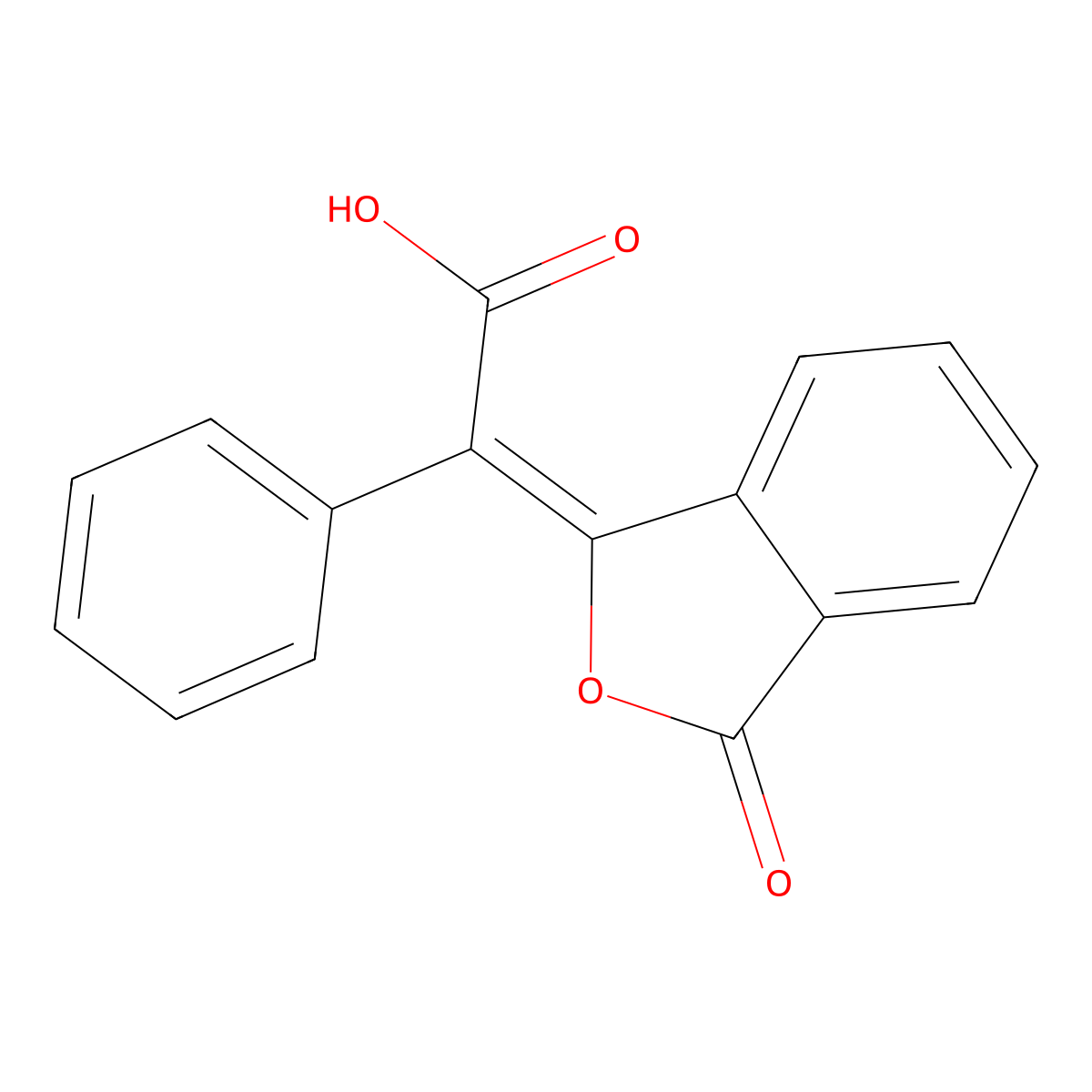 2-(3-Oxo-2-benzofuran-1-ylidene)-2-phenylacetic acid molecular structure, CAS 61658-91-1