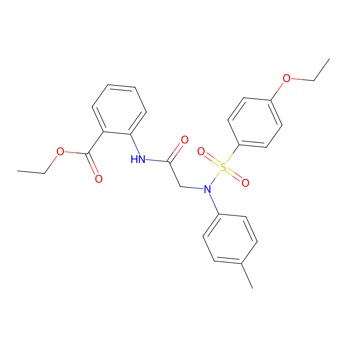 ethyl 2-[[2-(N-(4-ethoxyphenyl)sulfonyl-4-methylanilino)acetyl]amino]benzoate molecular structure, CAS 6166-44-5