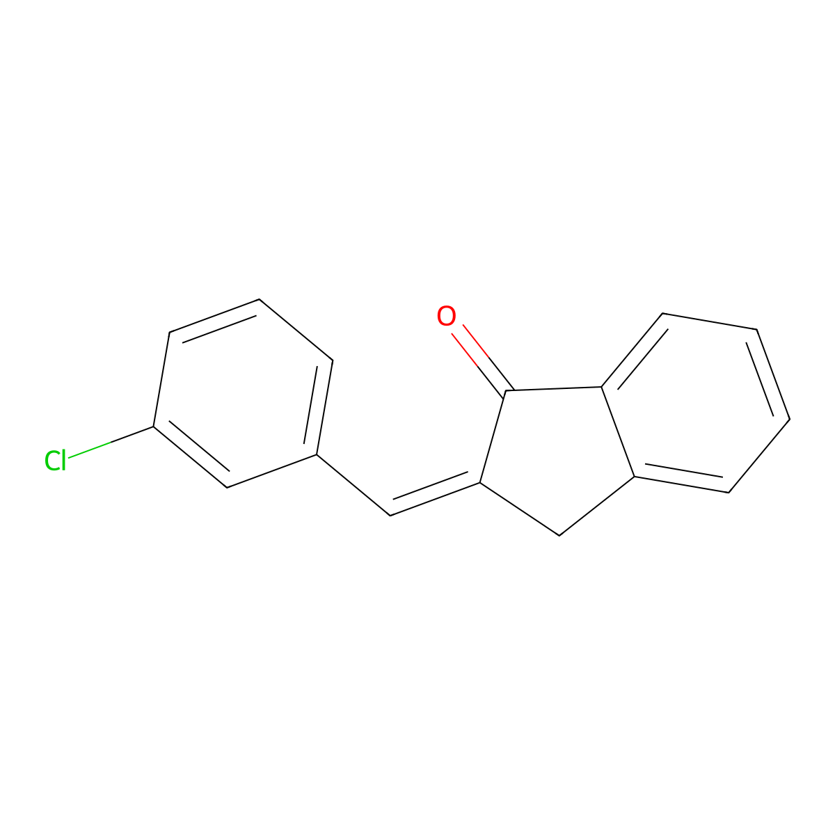 1H-Inden-1-one, 2-[(3-chlorophenyl)methylene]-2,3-dihydro- molecular structure, CAS 61661-16-3