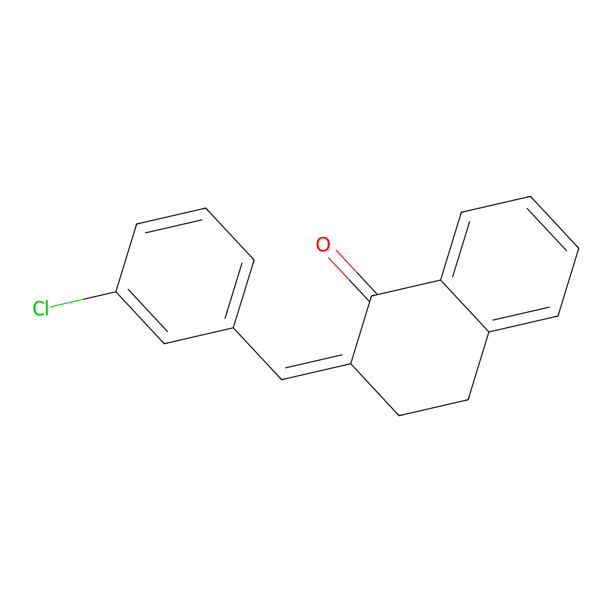 1(2H)-Naphthalenone, 2-[(3-chlorophenyl)methylene]-3,4-dihydro- molecular structure, CAS 61661-18-5
