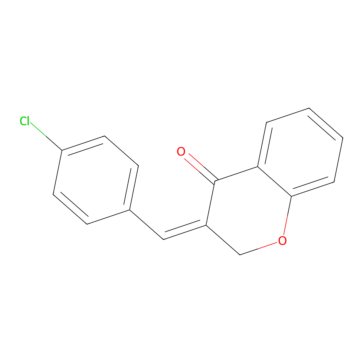 3-[(E)-(4-chlorophenyl)methylidene]-2,3-dihydro-4H-chromen-4-one molecular structure, CAS 61661-20-9