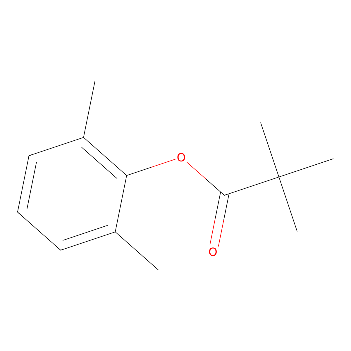 2,6-Dimethylphenyl 2,2-dimethylpropanoate molecular structure, CAS 61666-29-3